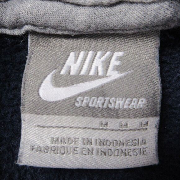 NIKE Navy Blue Spellout VINTAGE Hoodie Sz M Grey Silver Tag Sweatshirt 90s Y2K - Picture 6 of 14